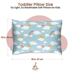 Premium Baby Pillow For Kids, Super Soft Cotton Kids Cushion - 12 X 18 Inches | For 5 Years Old Kids, Adorable Animal & Cartoon Prints | Bed Pillow, Washable, Easy To Care - Pillow 12