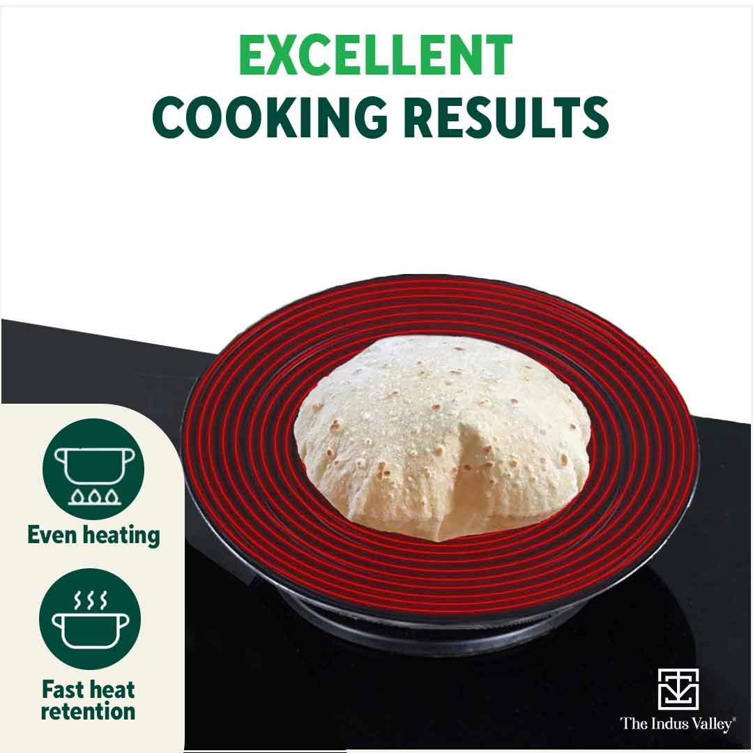 Pre-Seasoned Black Concave Iron Bhakri Tawa For Chapathi - 30cm, 12 Inch, 1.6 Kg | Gas Compatible, 100% Pure & Toxin-Free, No Chemical Coating Pre-Seasoned Black Concave Iron Bhakri Tawa For Chapathi - 30cm, 12 Inch, 1.6 Kg | Gas Compatible, 100% Pure & Toxin-Free, No Chemical Coating
