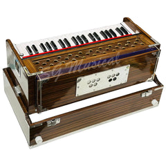 Folding Harmonium With Free Padded Carry Bag - 42 Keys, 7 Bellow, Two Reed (Bass-Male), 3.5 Octave | Tuning A440 Hz Pitch