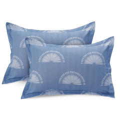 1 Double Bedsheet With 2 Pillow Covers - 88 X 96 Inches, Blue & White | Soft & Comfortable Feel To Your Skin | Do Not Bleach