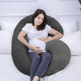 C Shaped Pillow, Pregnancy Pillow For Pregnant Women, Maternity Pillow, Grey Color | Pregnancy Gifts For Women, Maternity Soft Pillows For Pregnancy Sleeping, Washable Velvet Cover