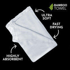 Heelium 100% Bamboo Bath Towel 1200 Gsm | Ultra Soft & Lightweight Highly Absorbent & Fast Drying Turkish Bath Towel (Pack Of 3)- White