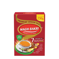 Wagh Bakri Premium Spiced Tea With 7 Refreshing Spices - 250gm, 8.8 Ounce | Rich Color, Strong & Refreshing Taste, Awesome Aroma Chai Patti - Preservatives Free, Artificial Flavor Free