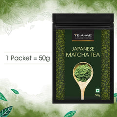 TE-A-ME Japanese Matcha Green Tea - 50gm, 1.7 Ounce | Boosts Metabolism & Weight Loss - Rich In Antioxidant | Zip Lock Pouch