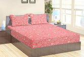 Designer Printed Double Bedsheet With 2 Pillow Covers - 82 X 85 Inches, Pink | Light Weight & Breathable, All Season Comfort Double Bedsheet