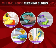 Ivaza Microfiber Cleaning Towels 1400 Gsm | Kitchen Wipes, Microfiber Cloth For Car, Bike Cleaning Cloth (Multicolor) - Set Of 50