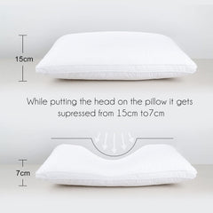 Microfiber Doctor Pillow Soft Fluffy Pillow For Sleeping, White - 45 X 68 Cm | Dr. Pillow For Neck & Shoulder Pain, Back & Side Sleeper | Cervical Pain, Neck Support, Spondylitis, Washable