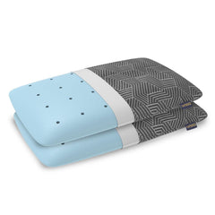 Advance Gel Blended Memory Foam Pillow, For Pain Relief, Grey, Thin Size - 24 X 16 X 3 Inch | For Neck & Shoulder Pain Relief | Orthopedic Pillow For Back & Stomach Sleepers - Pack Of 2