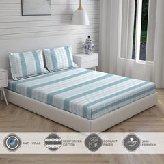 Cotton Bedsheet Set For Single Bed - Size 59 X 88 Inches, Grey | 1 Single Bed Sheet With 1 Pillow Cover - Light Weight & Breathable, Ideal For Everyday Use