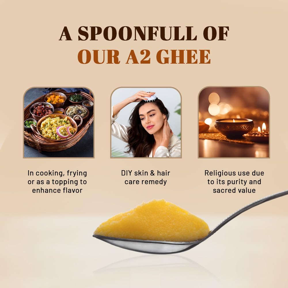 Natural Desi Cow Ghee By iOrganic | Delicous & Healthy Curd-Churned Cultured Pure Bilona A2 Ghee Perfect For Bones Health | (500ml) 16.9 Ounce | Jar Pack Natural Desi Cow Ghee By iOrganic | Delicous & Healthy Curd-Churned Cultured Pure Bilona A2 Ghee Perfect For Bones Health | (500ml) 16.9 Ounce | Jar Pack