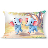Baby Kids Pillow Cushion, Super Soft Fabric, Animal & Cartoon Prints - 12x18 Inches | For 3 Years To 8 Years, Dual Sided Design, Durable & Easy Care | Multi-Purpose, Made In India - Design 22