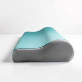Orthopedic Memory Foam Pillow For Neck Pain, Cervical Contour Pillow For Sleeping, Green & Grey | Ergonomic Neck & Shoulder Support For Side & Back Sleepers | Washable Cover, Breathable