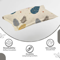 280 TC Print Cotton 1 Single Bedsheet With 1 Pillow Cover - 60 X 90 Inches, Cream & Pink | Soft & Breathable Fabric, Skin-Friendly Bed Sheet For All Seasons