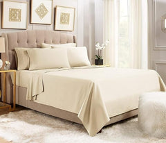 Microfiber Bedsheet With 1 Pillow Cover - Size 60 X 90 Inches, Ivory | 300 Thread Count - Daily Use Perfect Plain Single Bedsheet