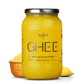 Natural Premium A2 Gir Cow Bilona Desi Ghee By Aumilk | Rich In Nutrients Healthy Desi Cow Ghee Good For Pulao & Parathas | (1 Litre) 33.8 Ounce | Jar Pack