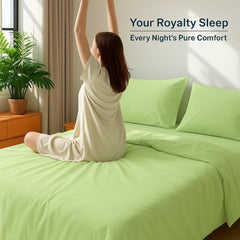 King Bedsheets Include Pillow Cover, Ultra Soft - 108x108 Inches, Sage Green | Ideal For Home, Hotel, Villa, Resort & Guest House