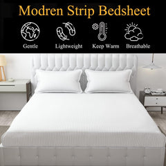 Plain Double Bedsheet For Queen Size With 2 Pillow Covers - 90 X 95 Inches, White | Wrinkle Resistant & Soft Skin Safe | All Season Comfort Fabric