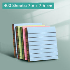 Sticky Notes Cube - 400 Pcs | Self-Adhesive Memo Pads For Office, School | 4 Colors × 100 Sheets