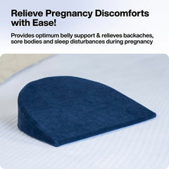 Pregnancy Pillow For Pregnant Women, Memory Foam Maternity Pillow - Navy Blue | Wedge For Supporting Belly, Back During Pregnancy - Provides Soft-Support To The Baby Bump, Comfortable Pillow