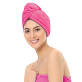 Sassoon Venir Microfiber Hair Wrap Towel 450 Gsm | For Women With Smooth Texture Super Absorbent Quick Dry Hair Turban (Coral Pink)
