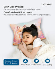 Kids Pillow Cushion With Super Soft Fabric, Animal & Cartoon Prints - 12x18 Inches | Dual Sided Design, Durable & Easy Care | Large & Versatile, Multi-Purpose, Made In India - Design 16