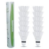 Zhenan Advanced Goose Feather Badminton Shuttlecocks With Great Stability And Durability , Hight Speed Training Badminton Birdies | White , Pack 12