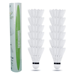 Zhenan Advanced Goose Feather Badminton Shuttlecocks With Great Stability And Durability , Hight Speed Training Badminton Birdies | White , Pack 12