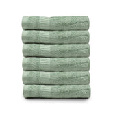 Mush 100% Bamboo Hand Towel 1200 Gsm | Ultra Soft, Absorbent, Quick Dry Towels For Facewash, Gym, Pool, Sports, & Travel - Olive Green (Pack Of 6)