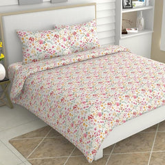 Pure Cotton Queen Size Bedsheet With 2 Matching Pillow Covers - 90 X 100 Inches, Multicolor | Easy Care & Long-Lasting Fabric