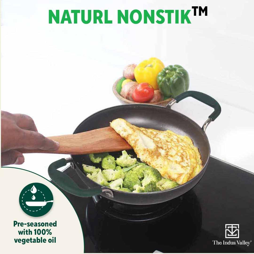 Pre-Seasoned Black Iron Jalebi Pan With Silicon Handle - Medium, 25.4cm, 10.6 Inch, 1.4 Ltr, 1 Kg | Induction Friendly, Pre-Seasoned Fry Pan, 100% Pure & Toxin-Free, No Chemical Coating Pre-Seasoned Black Iron Jalebi Pan With Silicon Handle - Medium, 25.4cm, 10.6 Inch, 1.4 Ltr, 1 Kg | Induction Friendly, Pre-Seasoned Fry Pan, 100% Pure & Toxin-Free, No Chemical Coating