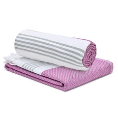 The Better Home Cotton Large Size Bath Towel 600 Gsm | Soft Towel For Men Women Anti-Odour High Absorbency Quick Dry Towel (Purple) - 2 Pcs