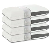 Memory Foam Pillow, Orthopedic Bed Pillow For Neck & Shoulder Pain Relief, White & Grey - 22 X 14 X 3.5 Inches | Free Pillow Cover, Cooling, Perfect For All Sleep Positions - Pack Of 4