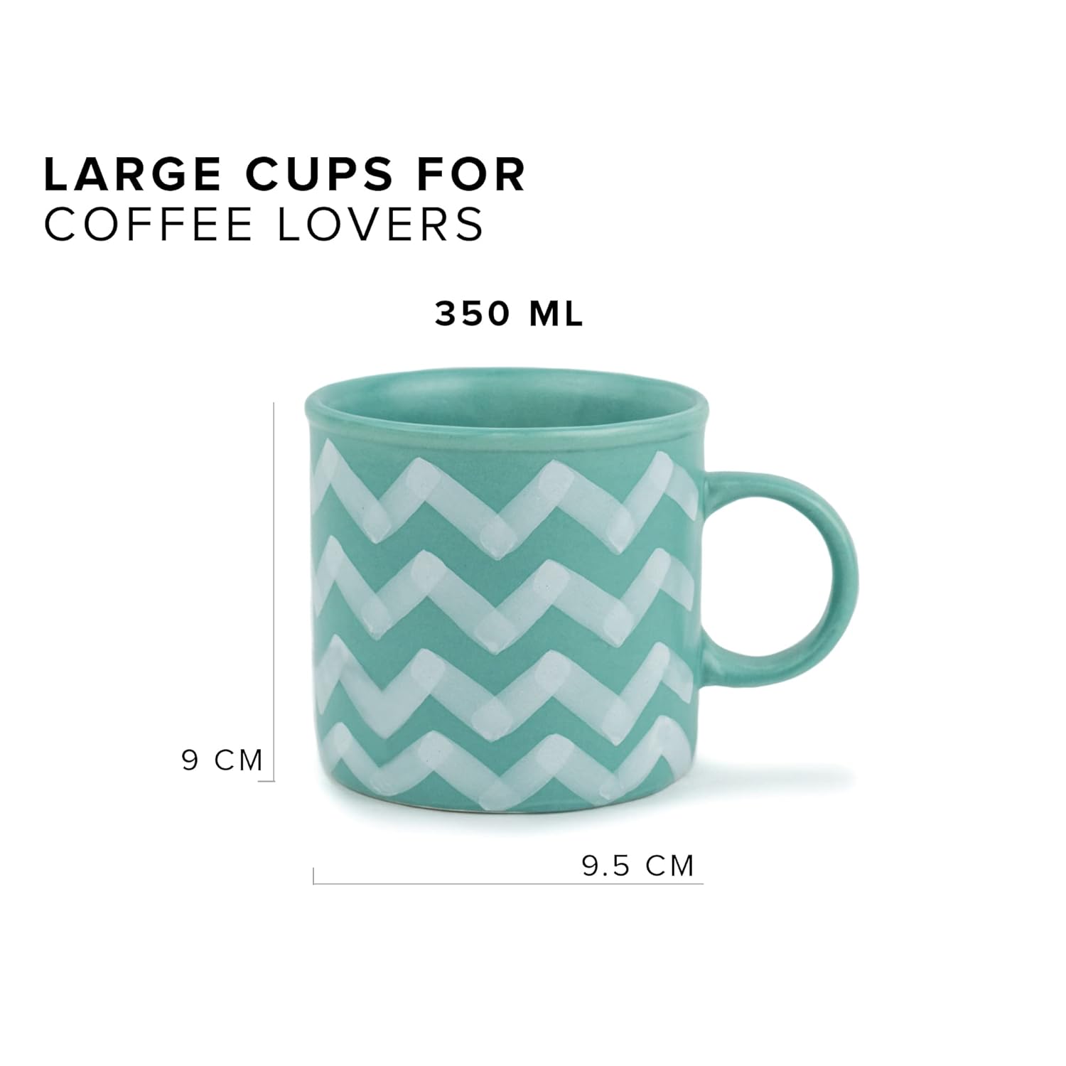 Large Ceramic Coffee Mug Set Of 2 - Yellow & Sea Green, 350ml Each | Ceramic Mountain Mug, Tea Mug With Matte Finish - Mug For Coffee | Ceramic Coffee Mug - Microwave Safe & Dishwasher Safe Large Ceramic Coffee Mug Set Of 2 - Yellow & Sea Green, 350ml Each | Ceramic Mountain Mug, Tea Mug With Matte Finish - Mug For Coffee | Ceramic Coffee Mug - Microwave Safe & Dishwasher Safe