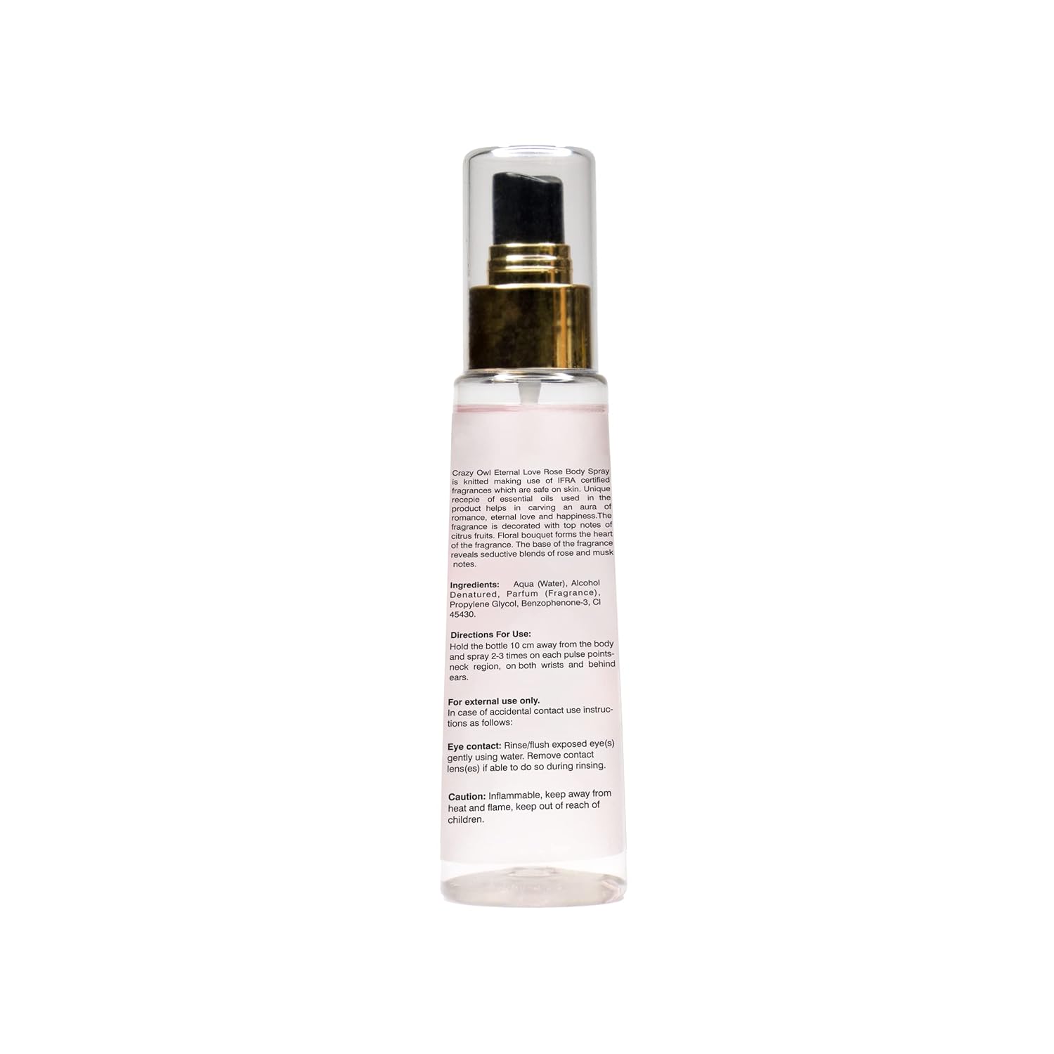 Crazy Owl Eternal Love Rose Body Spray 100ml 3.4 Fl.oz. Strong, Long Lasting, Floral Fragrance With Essential Oils | For Unisex Crazy Owl Eternal Love Rose Body Spray 100ml 3.4 Fl.oz. Strong, Long Lasting, Floral Fragrance With Essential Oils | For Unisex