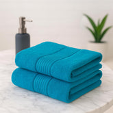 Akiko Home 100% Cotton Essential Series Bath Towel 400 Gsm | Soft, Absorbent, Quick Dry & Durable, Large Size Towel Pack Of 2 (Teal)