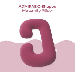 C Shape Pregnancy Pillows For Sleeping, Maternity Support, Soft Pillow, Pink | Multipurpose Pillow For Back, Hips, Legs, Belly Support With Removable Washable Velvet Cover, Full Body Support