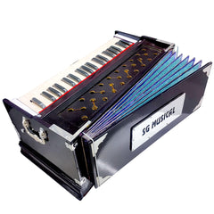 Harmonium For Beginner - 2 Reeds (Base-Male), Multi Fold Bellow, 39 Keys, 7 Stopper Finish Lacquer | Tuning A440 Hz Pitch - Two Side Carry Handles