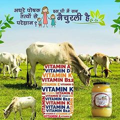 100% Natural Vedic Mathni Ghrit Desi Ghee By Gau Amritam | Pure Healthy Traditional Curd Churned Desi Cow Ghee For Parathe | 1 Litre (500ml * 2) 33.8 Ounce | Jar Pack