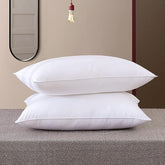 Microfiber Soft White Pillows, Pillows For Sleeping - 40x60 Cm | White Pillows, Neck Support, Anti Allergic, Lightweight, Antibacterial | For Long-Lasting Use - Set Of 2