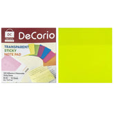 Transparent Sticky Notes 50 Sheets Paper Daily Check List School Stationery | Pack Of 3, Yellow