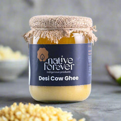 Pure Desi Cow Ghee By Native Forever | Rich In Nutrition Traditional Bilona Method Healthy Curd-Churned Desi Cow Ghee | (500ml) 16.9 Ounce | Jar Pack
