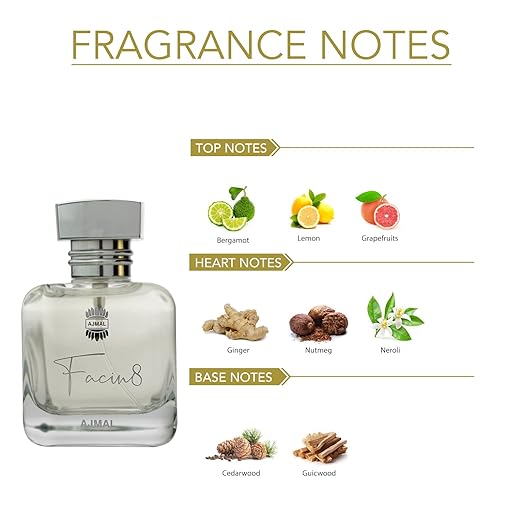 Ajmal Facin8 Eau De Parfum 100ml 3.4 Fl.oz. | Long Lasting Fragrance & Perfect Gift For Husband Ajmal Facin8 Eau De Parfum 100ml 3.4 Fl.oz. | Long Lasting Fragrance & Perfect Gift For Husband