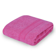 Fezora 100% Cotton Bath Towel 450 Gsm | Ultra Soft, Quick Dry, High Absorbency, Skin-Friendly Large Size Bath Towel (Dark Pink)