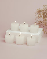 WHITE JASMINE FRAGRANCE VOTIVE CANDLES SET OF 12 | BURNING TIME 10 HOURS