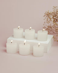 WHITE JASMINE FRAGRANCE VOTIVE CANDLES SET OF 12 | BURNING TIME 10 HOURS