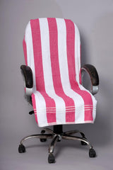 Vvip Home 100% Cotton Luxary Office Chair Towel 550 Gsm (Pink Line)