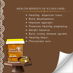 Pure Organic A2 Desi Cow Ghee By Shree Kalpadruma | Pure Cow Ghee For Better Digestion & Immunity Good For Taste | (500ml) 16.9 | Jar Pack