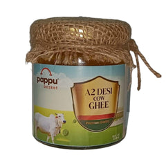 100% Natural A2 Desi Gir Cow Ghee By Pappu Basket | Good Source Of Energy Healthy & Nutrients Desi Ghee Perfect For Supports Digestion | (250ml) 8.4 Ounce | Jar Pack