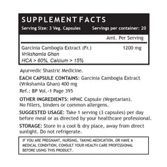 Inlife Garcinia Cambogia Capsules Fruit Extract With 60% Hca, Ayurveidc Herbal Supplement For Men & Women,1200mg | 60 Vegetarian Capsules 100gm 0.2lbs