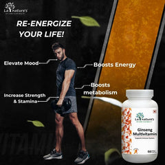 La Nature's We Care Your Health Ginseng Multivitamins & Multimineral Capsules Korean Red Ginseng Root Energy & Immune Support For Men & Women | 60 Soft Gels 100gm 0.2lbs Each Pack Of 2